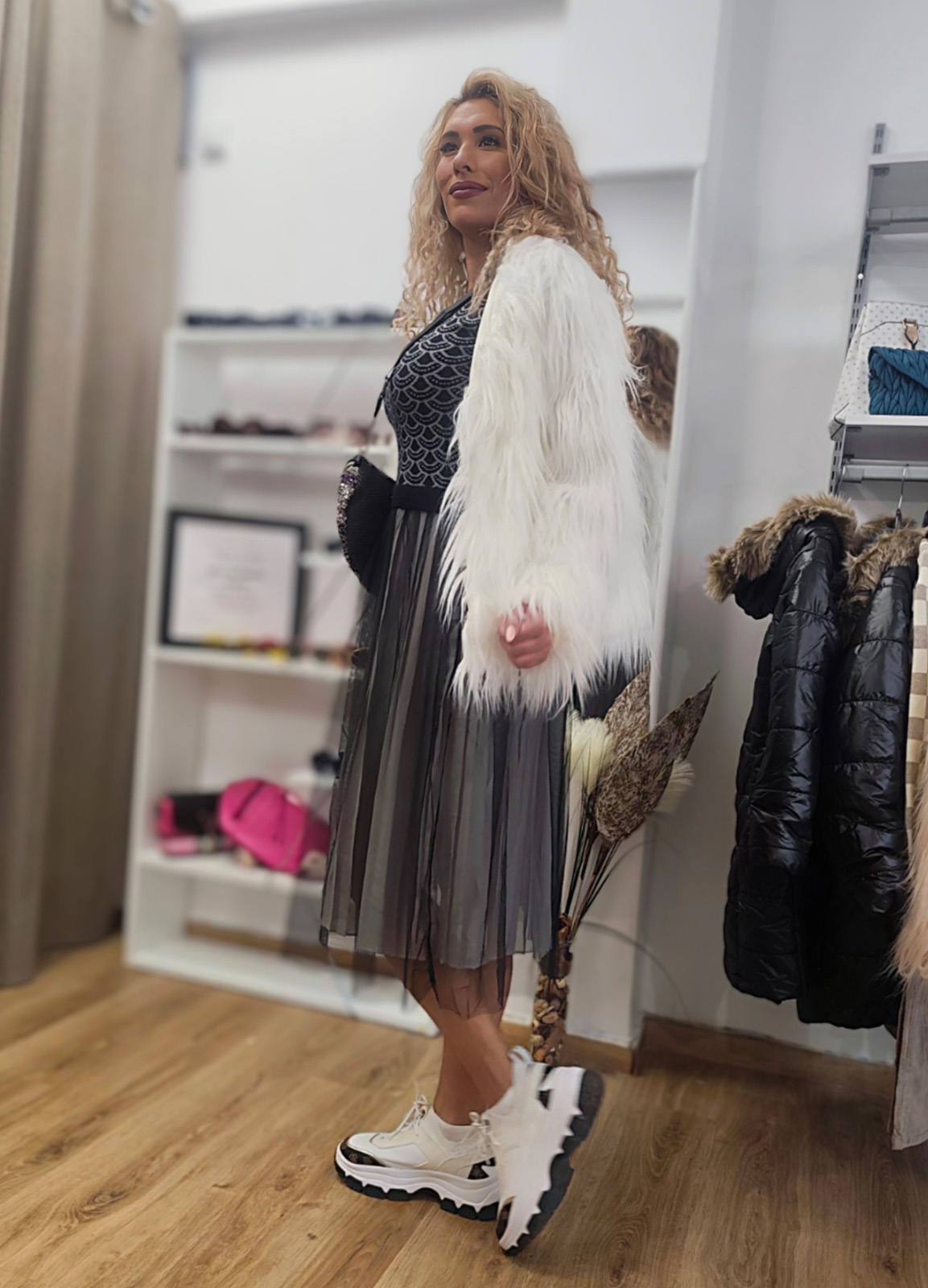 Γούνα Οικολογική Oversized White