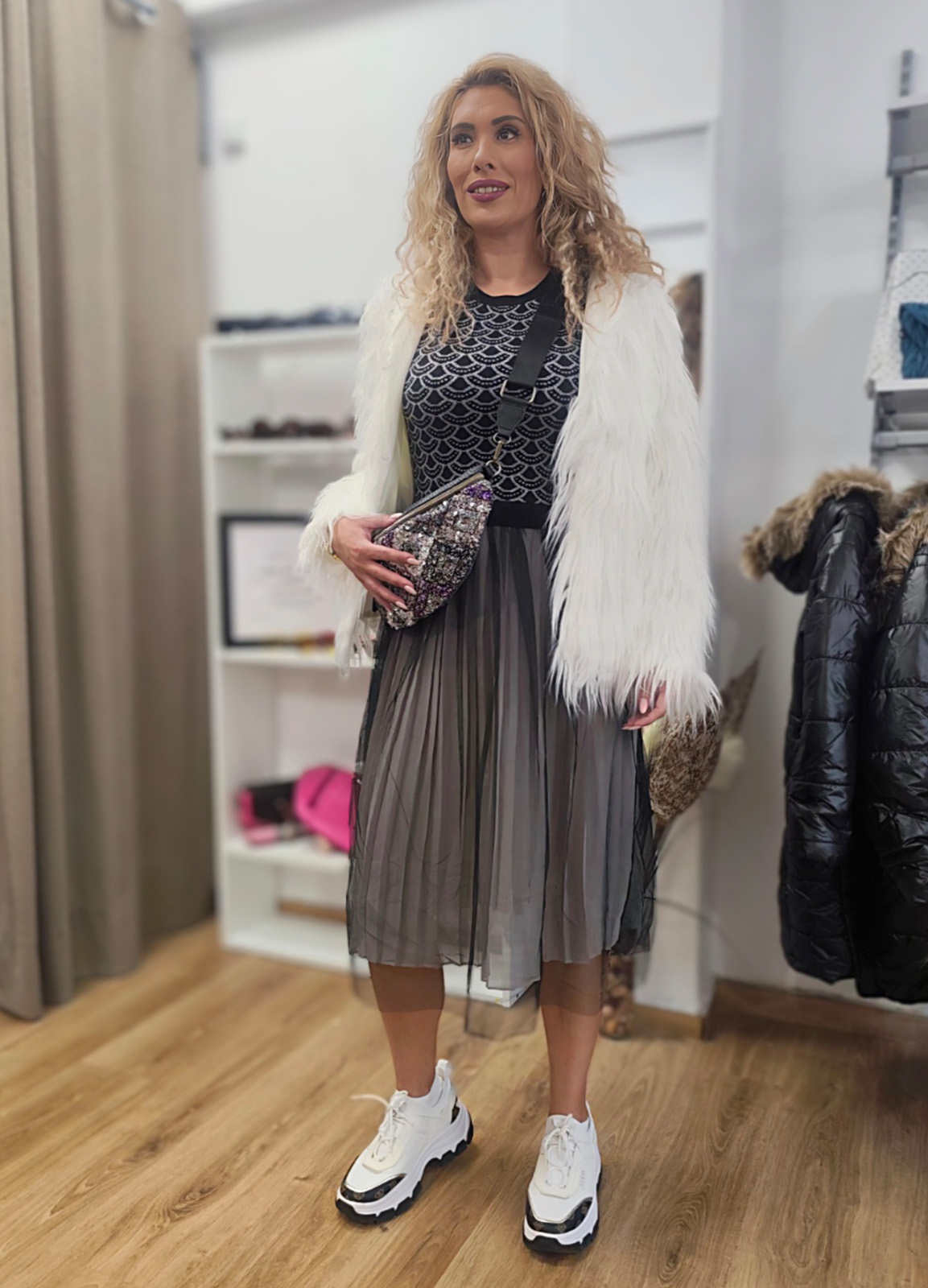 Γούνα Οικολογική Oversized White