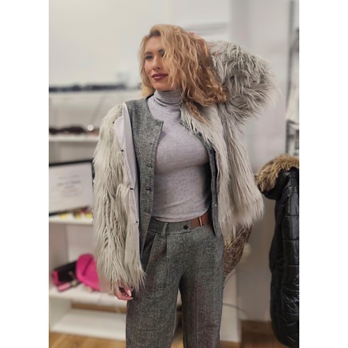 Γούνα Οικολογική Oversized Grey