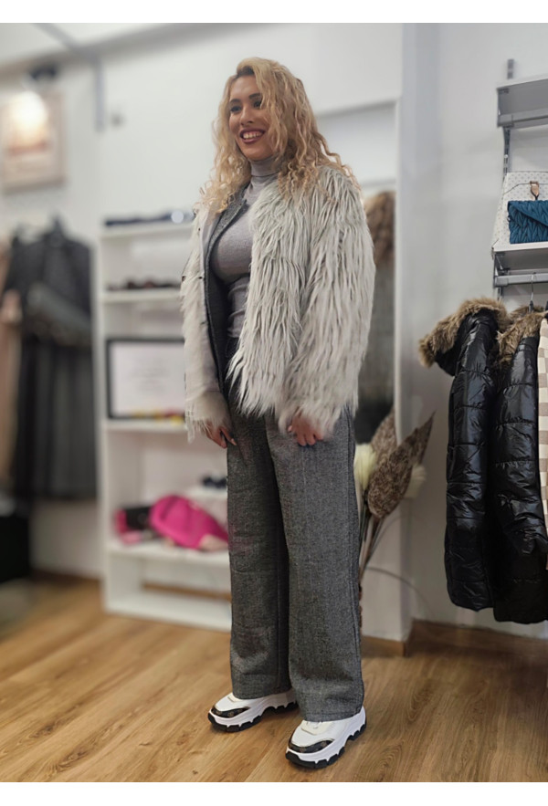 Γούνα Οικολογική Oversized Grey
