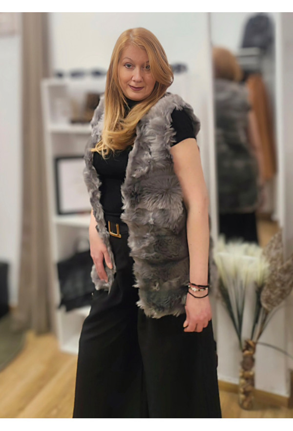 Αμάνικη Eco Γούνα Φουντωτή Grey