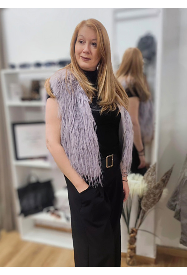 Αμάνικη Eco Γούνα Φουντωτή Purple