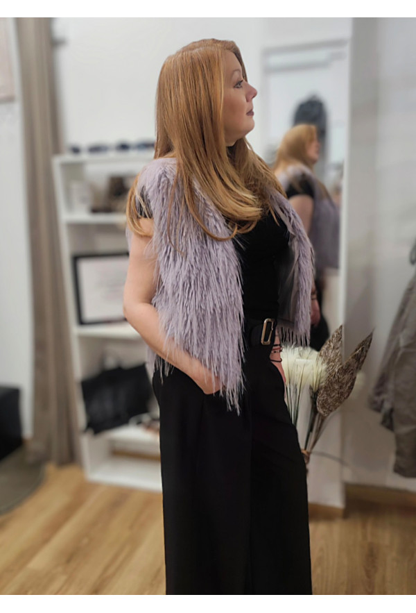 Αμάνικη Eco Γούνα Φουντωτή Purple