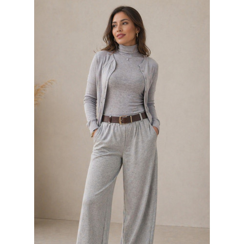 Πλεκτή Basic Ζακέτα με Κουμπιά Grey