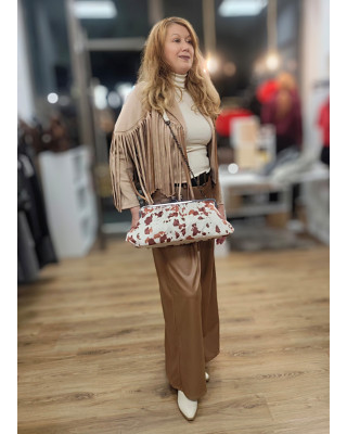 Jacket Αλκαντάρα με Κρόσσια &  Κρυσταλλάκια Στρας