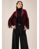 Jacket Αλκαντάρα με Κρόσσια &  Κρυσταλλάκια Στρας Bordo