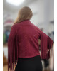 Jacket Αλκαντάρα με Κρόσσια &  Κρυσταλλάκια Στρας