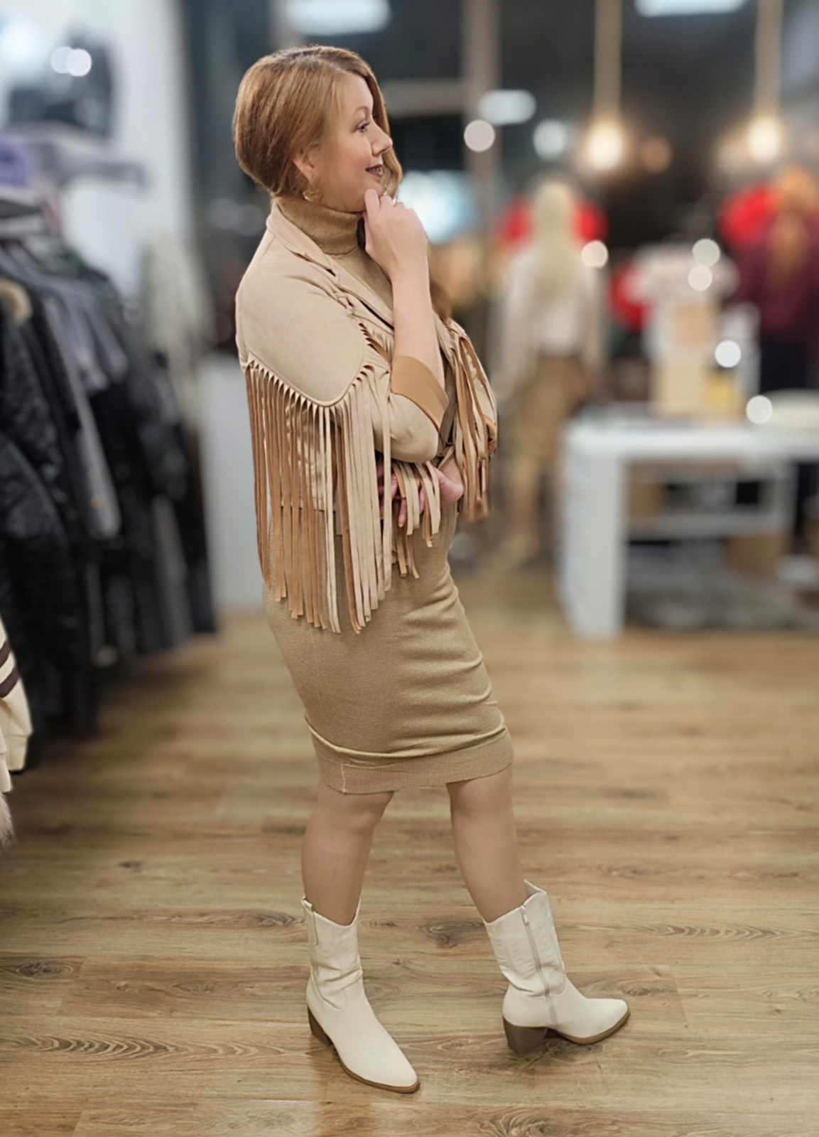 Jacket Αλκαντάρα με Κρόσσια 