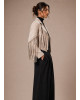 Jacket Αλκαντάρα με Κρόσσια Sand Beige