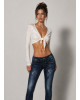 Πλεκτή Ζακέτα Crop White
