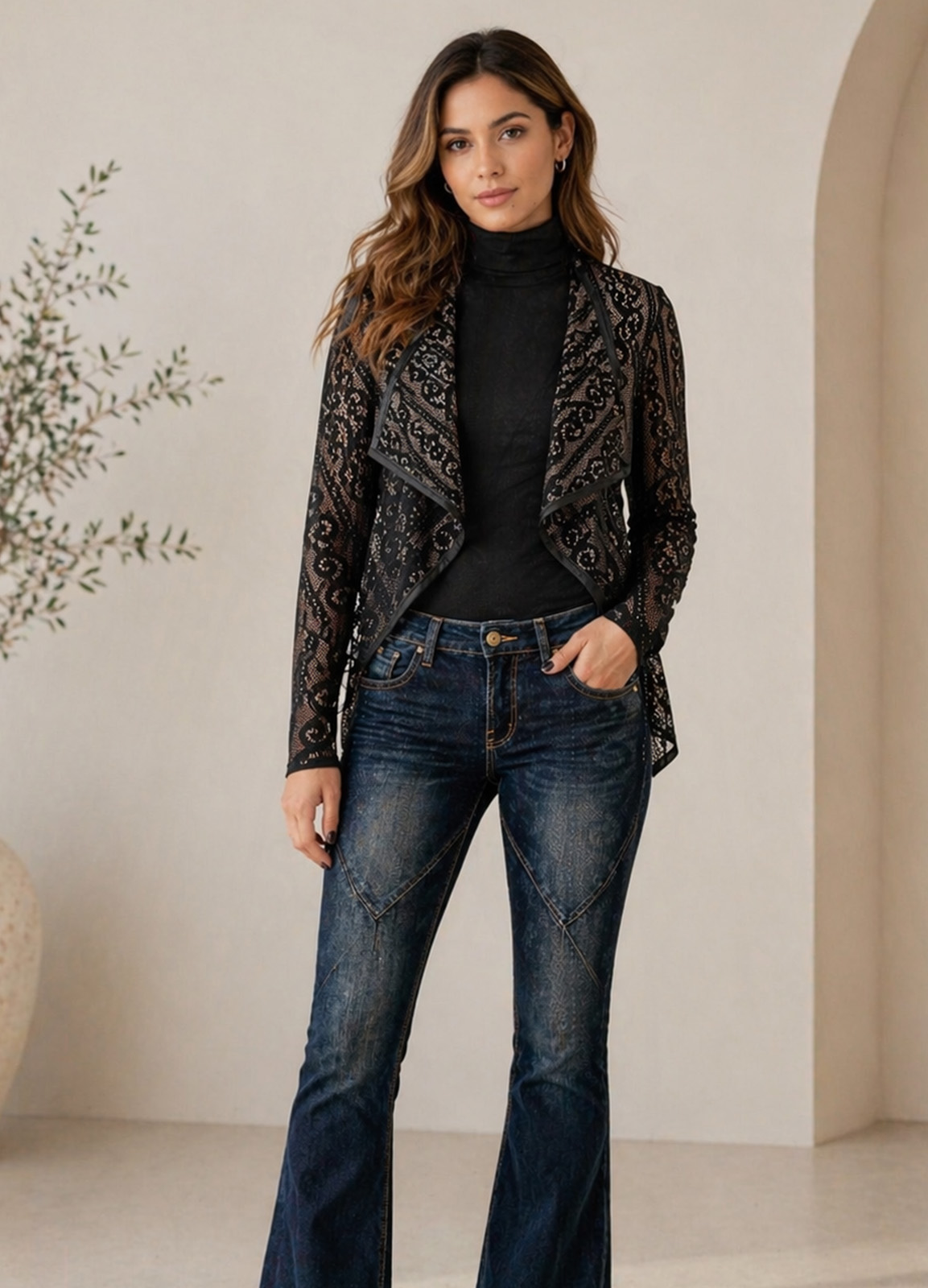 Δαντελένια ζακέτα – κιμονό