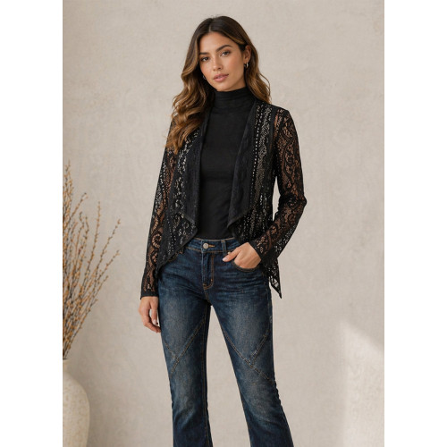 Δαντελένια ζακέτα – κιμονό Black