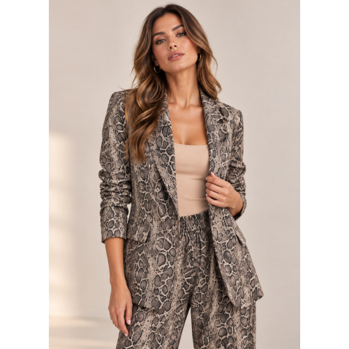 Snake Print Σακάκι με Λαμπερή Όψη