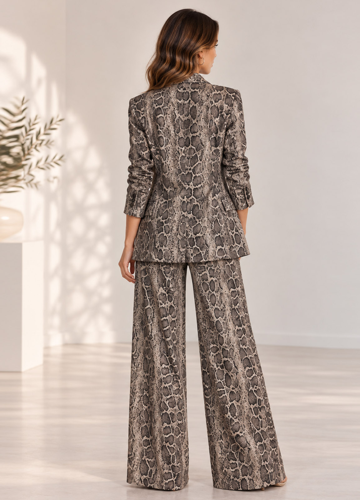 Snake Print Σακάκι με Λαμπερή Όψη
