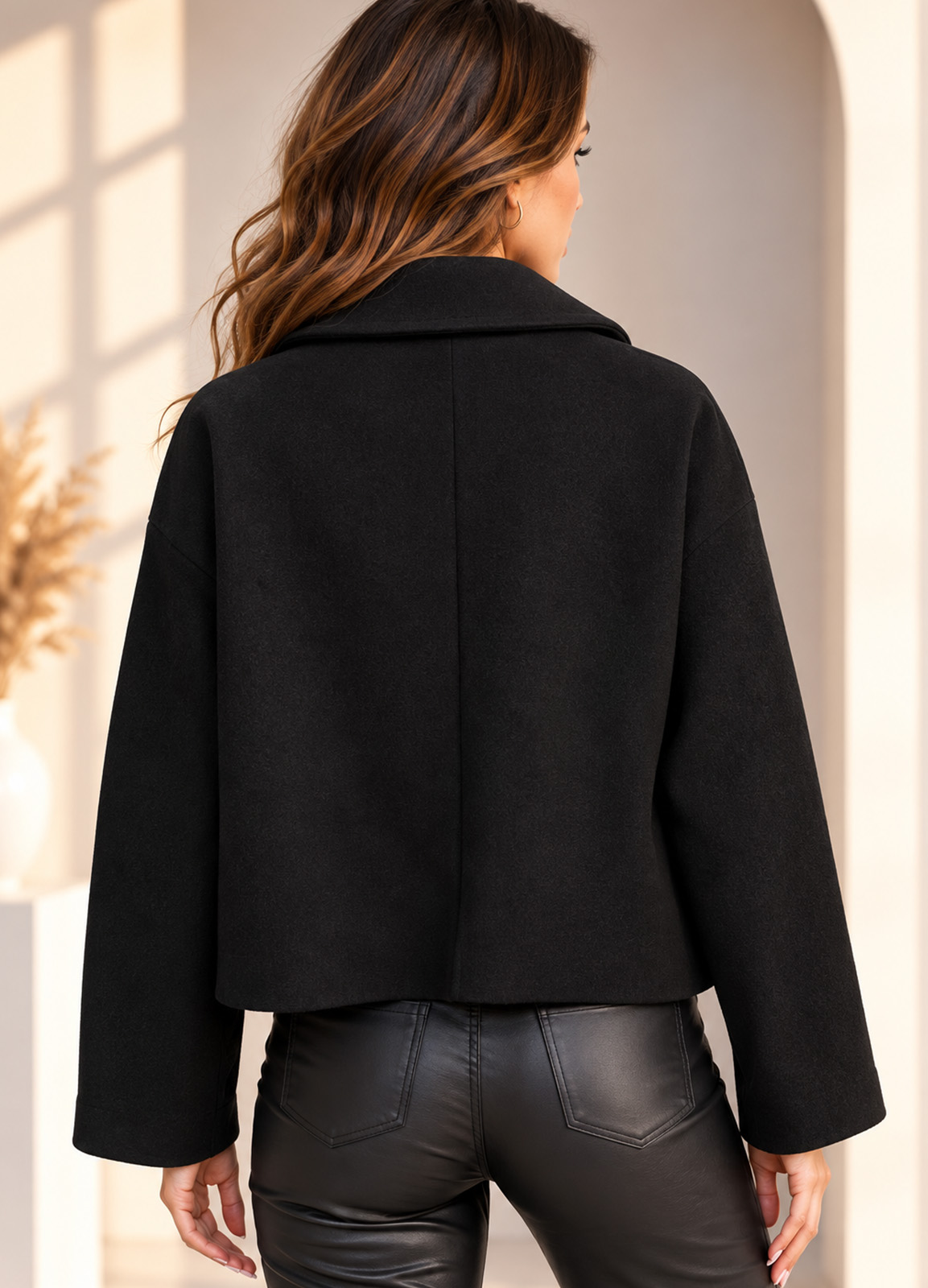 Jacket Oversized με Εντυπωσιακό Μεγάλο Πέτο