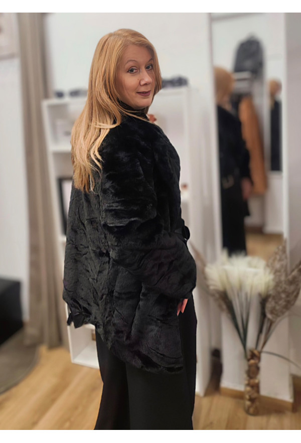 Jacket από Eco Γούνα Black