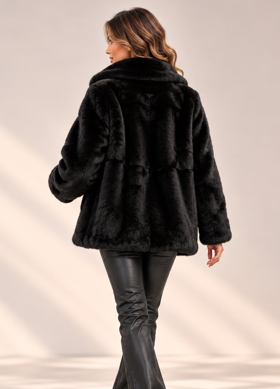 Jacket από Eco Γούνα Black