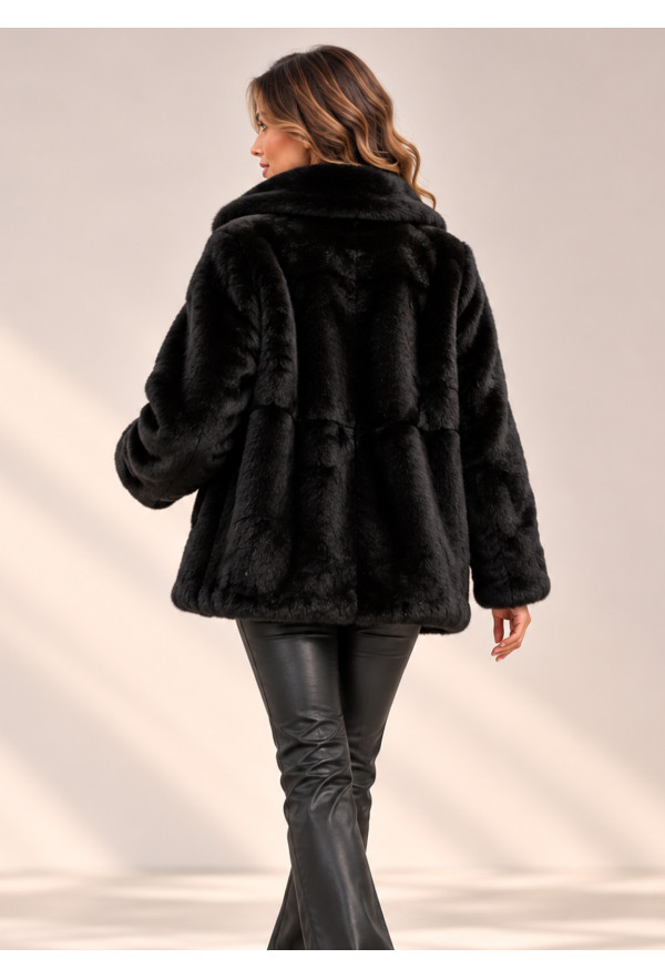 Jacket από Eco Γούνα Black