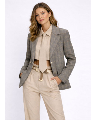 Σακάκι Καρό Tailored – Γκρι/Μπεζ