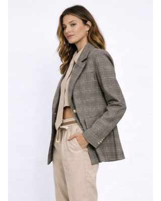 Σακάκι Καρό Tailored – Γκρι/Μπεζ