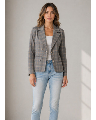 Σακάκι Καρό Tailored – Γκρι/Μπεζ