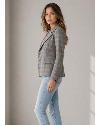 Σακάκι Καρό Tailored – Γκρι/Μπεζ