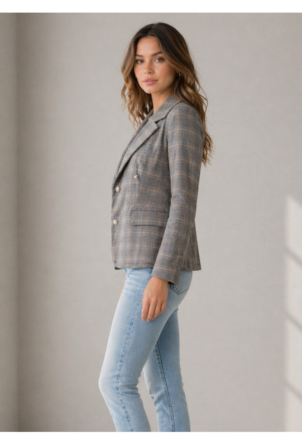 Σακάκι Καρό Tailored – Γκρι/Μπεζ