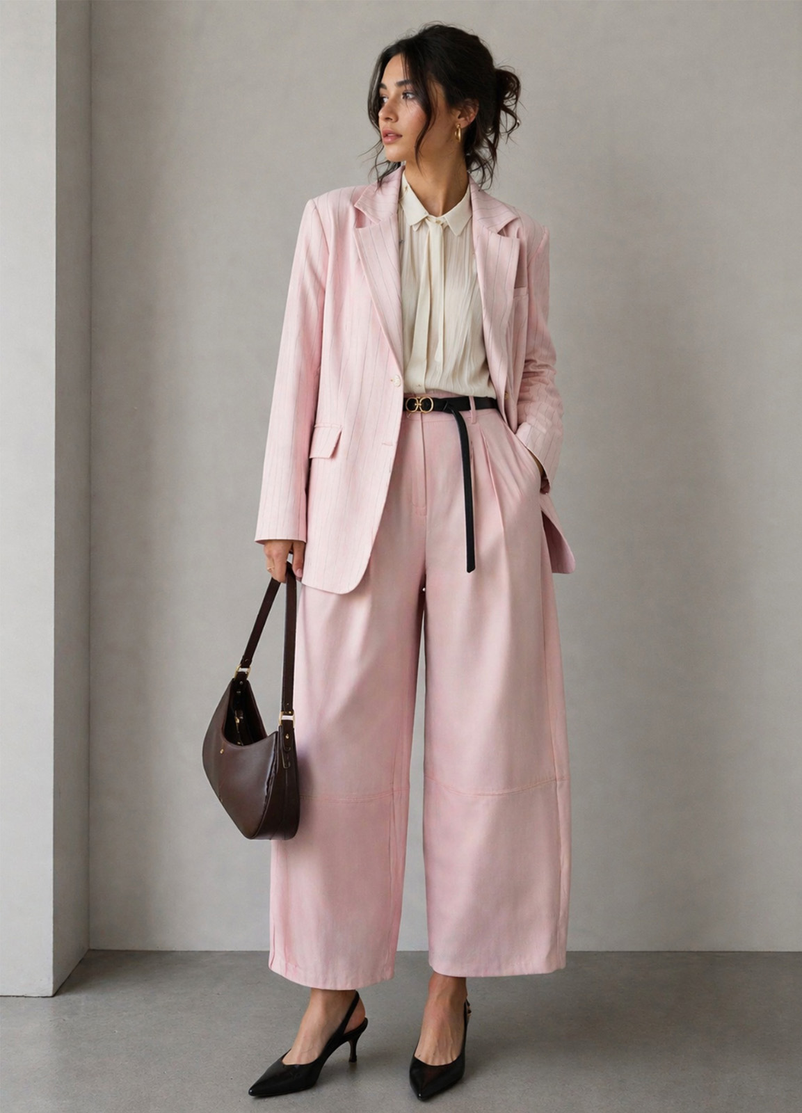 Ροζ Ριγέ Σακάκι 