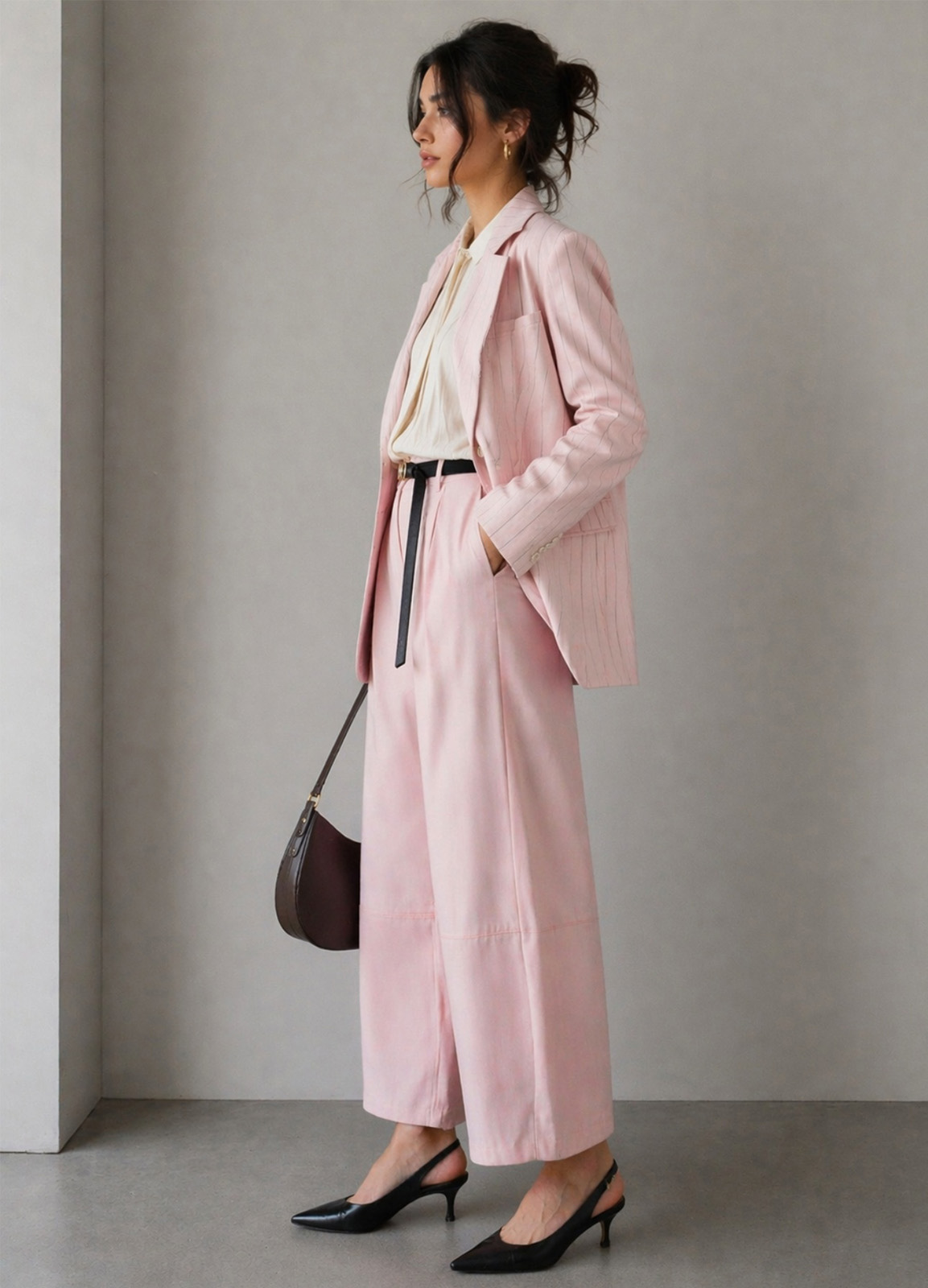 Ροζ Ριγέ Σακάκι 