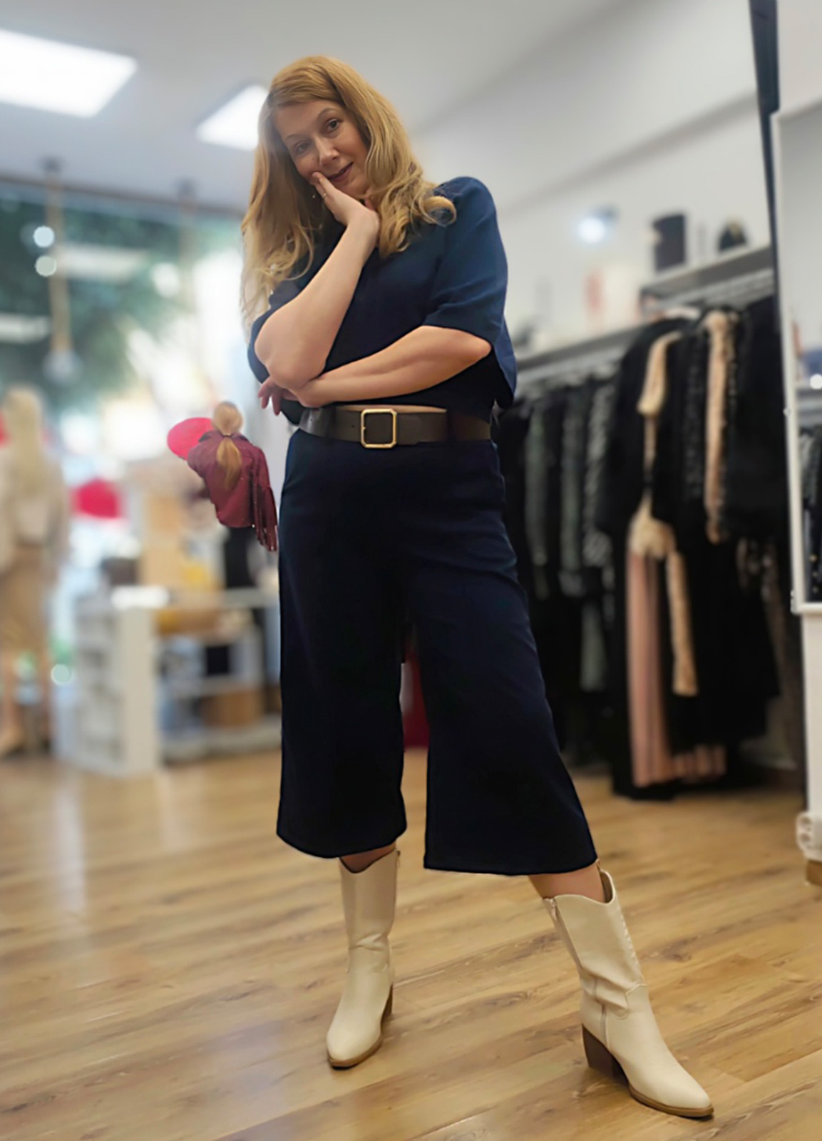 Παντελόνι Zip & Ζώνη Blue