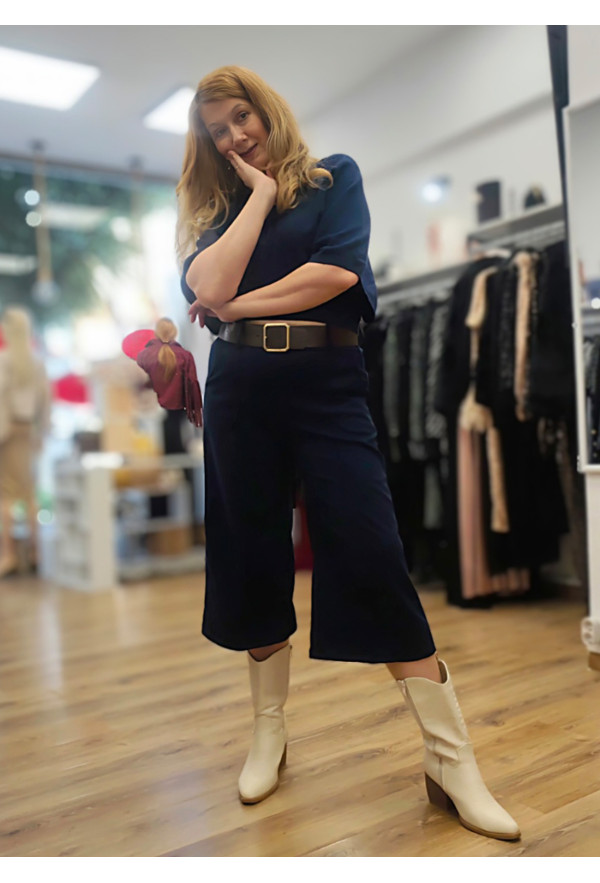 Παντελόνι Zip & Ζώνη Blue