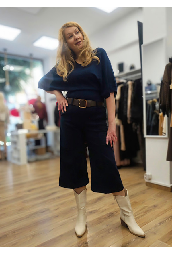 Παντελόνι Zip & Ζώνη Blue