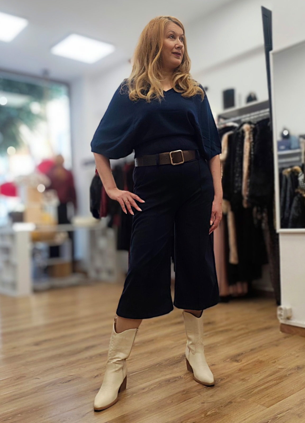 Παντελόνι Zip & Ζώνη Blue