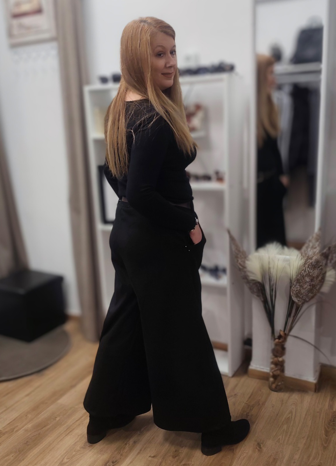 Παντελόνα Αλκαντάρα με Λάστιχο & Ζώνη Τεχνόδερμα Black