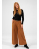 Παντελόνα Αλκαντάρα με Λάστιχο & Ζώνη Τεχνόδερμα Camel