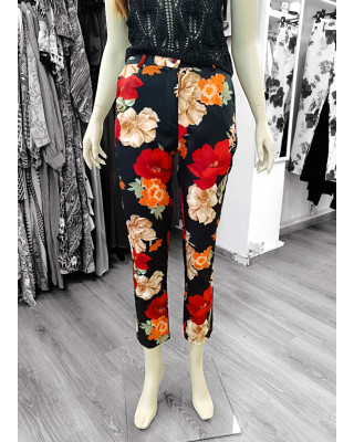 Εφαρμοστό Παντελόνι με Floral Σχέδιο 