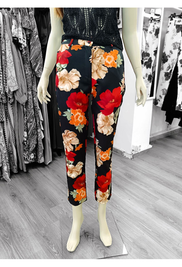 Εφαρμοστό Παντελόνι με Floral Σχέδιο 