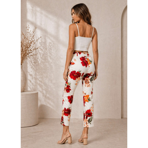 Εφαρμοστό Παντελόνι με Floral Σχέδιο 