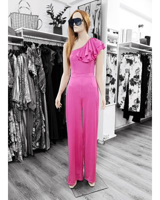 Ολόσωμη Φόρμα Fuchsia με Βολάν
