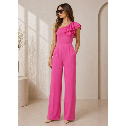 Ολόσωμη Φόρμα Fuchsia με Βολάν