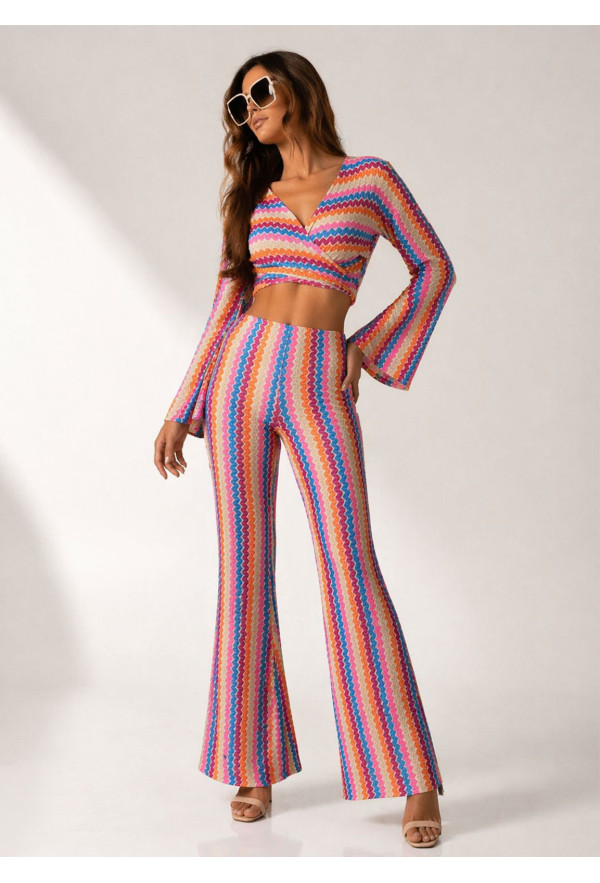 Παντελόνι Καμπάνα & Δετή Μπλούζα με Μανίκι Καμπάνα