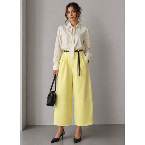 Παντελόνι Barrel με Ζώνη & Φάσα Yellow