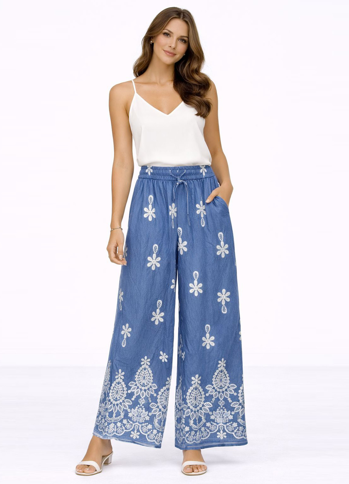 Παντελόνα με Print – Μπλε 