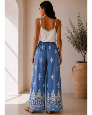 Παντελόνα με Print – Μπλε 