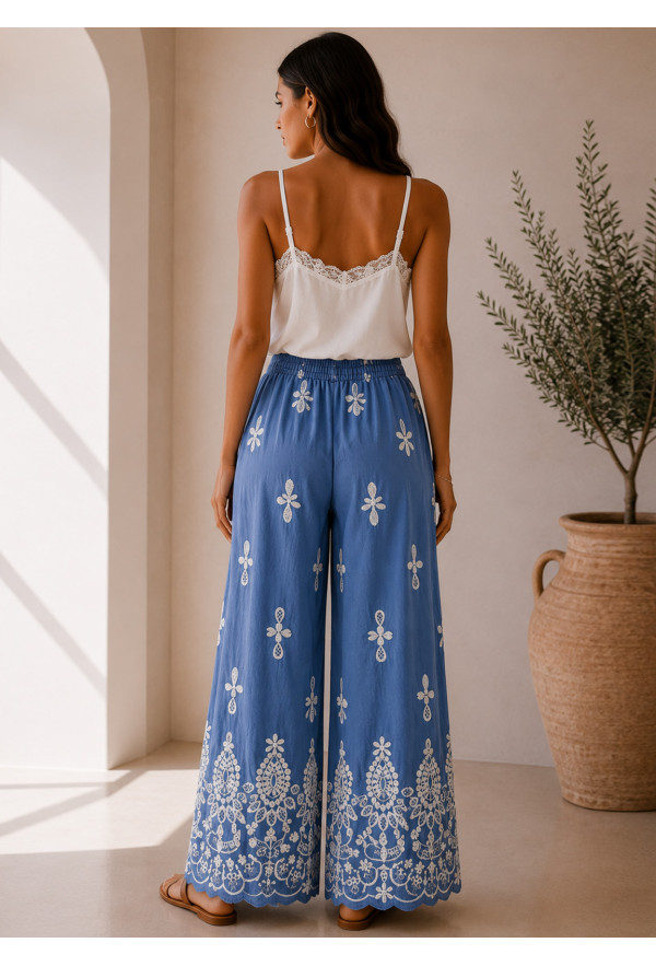 Παντελόνα με Print – Μπλε 