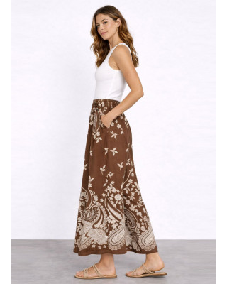 Παντελόνα με Print – Καφέ