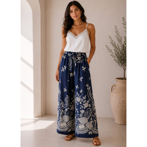 Παντελόνα με Print – Blue