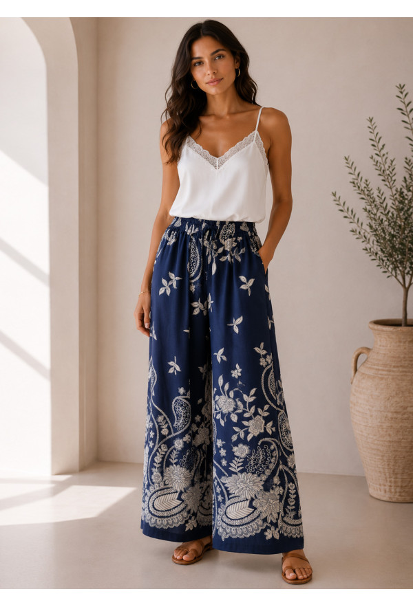 Παντελόνα με Print – Blue