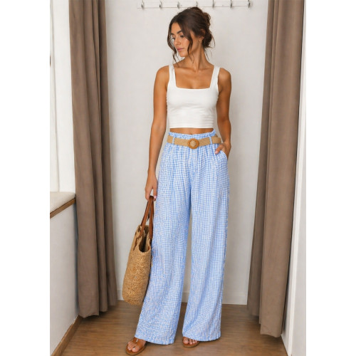 Καρό Παντελόνα με Λάστιχο στη Μέση