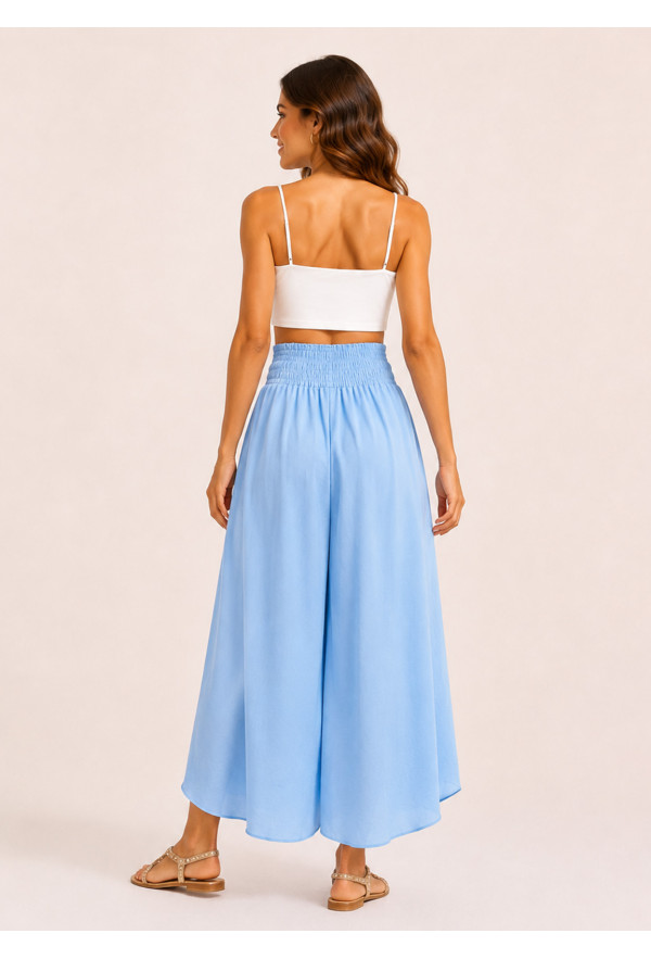 Φάκελος Παντελόνα με Σφηκοφωλιά στη Μέση Light Blue